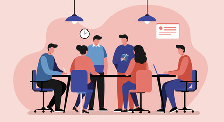 A diverse business team collaborates effectively in a modern office meeting. Perfect for concepts of teamwork, strategy, innovation, and professional development.