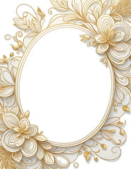 golden frame with floral ornament Decorative Border for Invitations and Greeting Cards