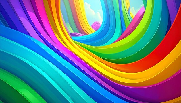 Colorful swirling ribbons - Powered by Adobe
