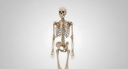 Human Skeleton Anatomy Full Body Scientific Illustration Detailed Image