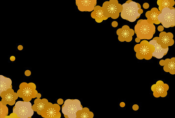 金の梅のコーナーフレーム