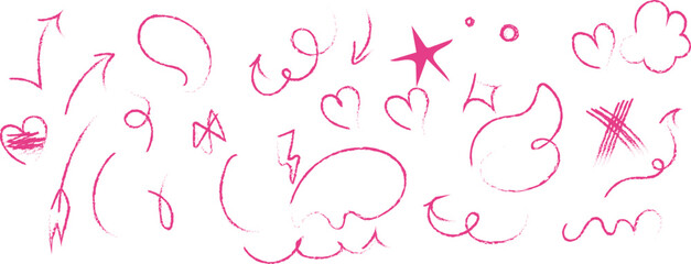 Pink cherry blossom petal doodle art collection