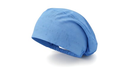 Light blue surgical cap isolated on a clean white background