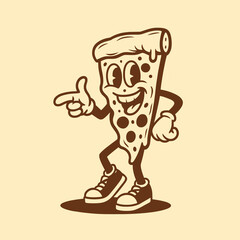 Vintage Pizza Slice Mascot Vector Illustration

 

 
