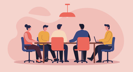 Professional business team collaborating in a modern office meeting. Colleagues discuss ideas and strategy, fostering teamwork for corporate success.
