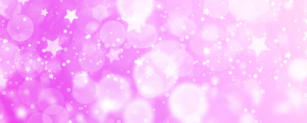 Pink dreamy bokeh background with glowing soft blurred circles of light.