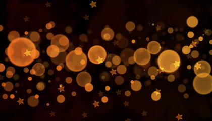Warm golden bokeh background with glowing festive blurred lights.