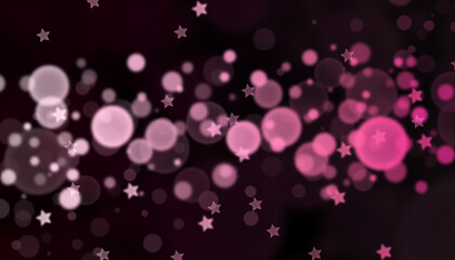Magical pink bokeh background with dreamy glowing light circles.