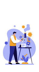 Man engaged in scientific research and development, symbolizing innovation, engineering, and technological progress. Ideal for business and science concepts.