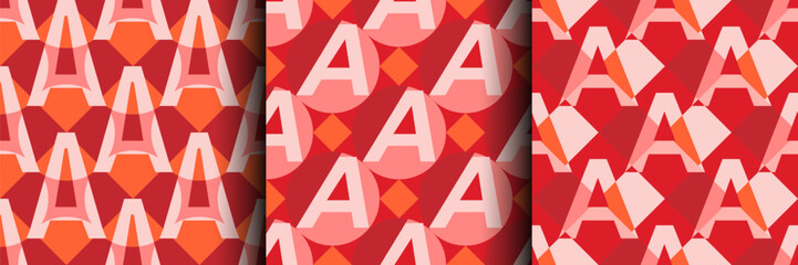 Letter A seamless pattern, Lettering, branding, Marketing logo wrapping typography design. Template for advertising, social media, web banner, background, poster, card, layout