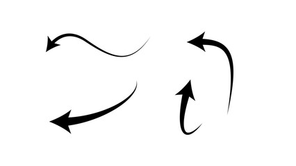 Black and white vector illustration set of  deffrent arrows icons