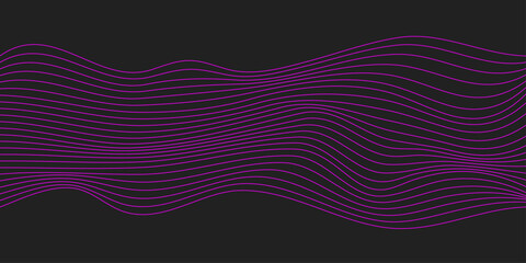 Abstract background vector with smooth purple and blue light waves illustrating a flowing design