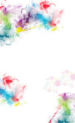 Obraz premium Colorful abstract watercolor splashes and brush strokes on a transparent background, vibrant and artistic design element isolated on transparent background