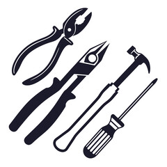 Pliers hammer and screwdrivers tool set tools repair