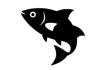 Fototapeta premium Simple silhouette of a leaping fish.