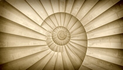 A sepia-toned spiral geometric wallpaper adds a touch of retro vintage flair.