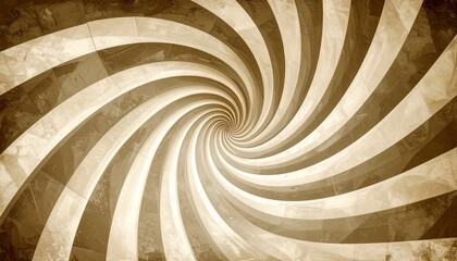 A sepia-toned spiral geometric wallpaper adds a touch of retro vintage flair.