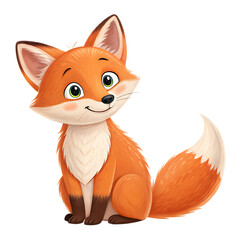 Obraz premium Cute red fox cartoon illustration vector design character wildlife animal