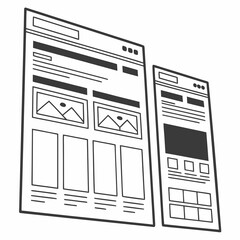 Wireframe layouts for web and mobile design web design user interface