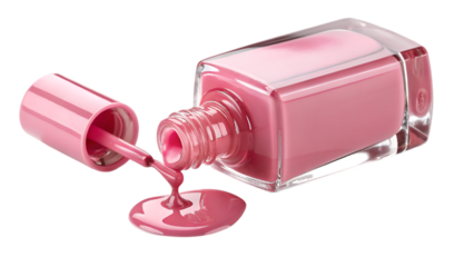 pink nail polish isolated on transparent background