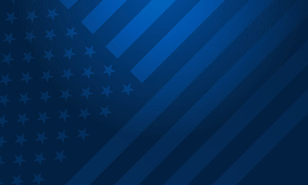 Abstract USA flag blue background - stars and stripes patriotic pattern perfect for United States designs - vector illustration