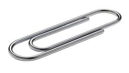 metal paper clip isolated on transparent background