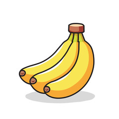 Illustration Vector Graphic Cartoon of a Fresh Yellow Banana Bunch