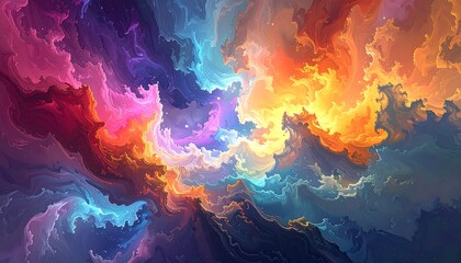 Abstract colorful swirling clouds (6)