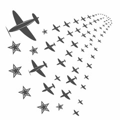 set of airplanes vector
