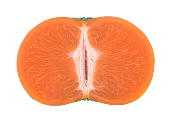Vibrant Mandarin Orange A CrossSection Reveal on transparent background