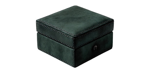 Dark teal leather jewelry box