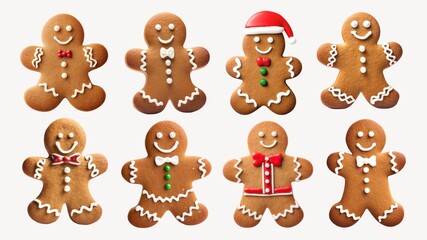 Gingerbread cookie design element set