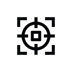 Obraz premium Simple black and white target icon with square center
