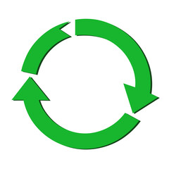 green vector arrows in circular and loop