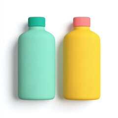 Two Colorful Matte Bottles Mockup Perfect for Branding and Design Projects