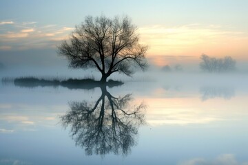 Tree landscape outdoors sunrise.