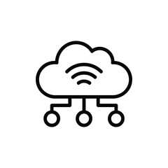 Cloud computing and wireless network connection icon