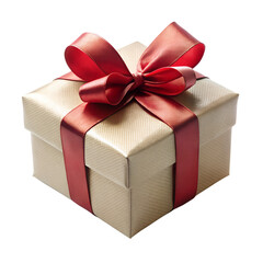 Obraz premium Gift box isolated on transparent background. Christmas decorated gift box. Png