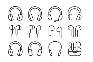 Piggy bank, dollar coin, percent sign line icon set, editable stroke, minimalistic linear pictogram collection, vector cartoon style for app design, web, banners, cards, posts