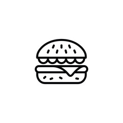 Simple outline icon of a classic cheeseburger