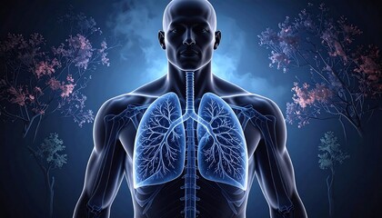 Anatomical illustration of lungs