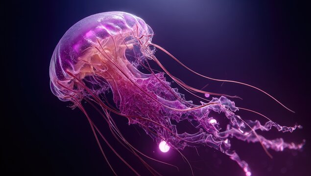 Floating purple jellyfish
