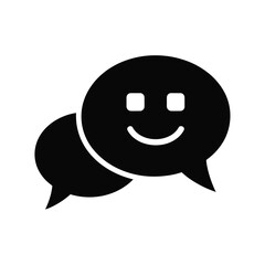 Happy face chat bubbles icon