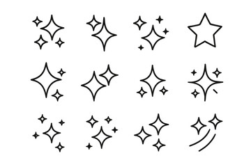 Winner and pedestal thin line icon set, editable stroke vector collection for web, books, cards, apps, cartoon style transparent background, success, award symbols