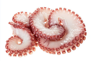 Sashimi octopus slices isolated on white background

