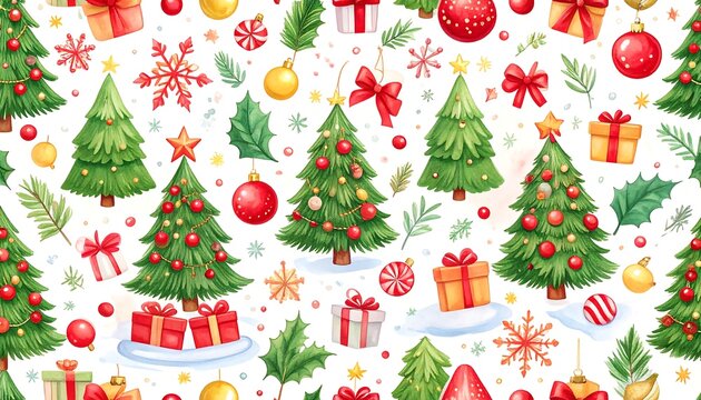 Festive winter holiday seamless pattern