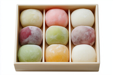 Pack of mochi ice cream isolated on white background

