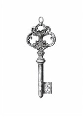 Vintage ornate skeleton key illustration