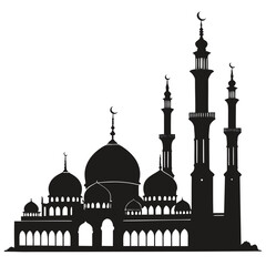 Islamic architectural silhouette domes and minarets
