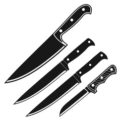 Kitchen knives set varied sizes cutlery cooking